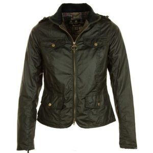 Barbour Calgary Wax jacket in olive, size UK 16 / US 12